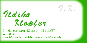 ildiko klopfer business card